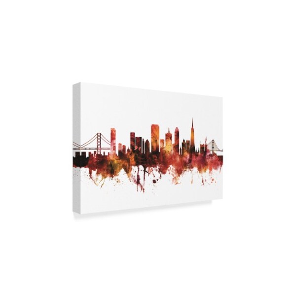 Michael Tompsett 'San Francisco California Skyline Red Iii' Canvas Art,22x32